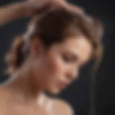 Applying Heat Protectant for Optimal Protection A close-up of hair being sprayed with heat protectant