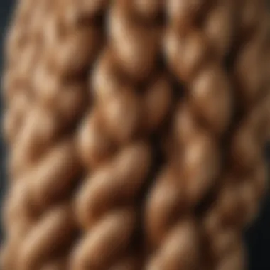 A close-up view of honey blonde crochet hair with braids