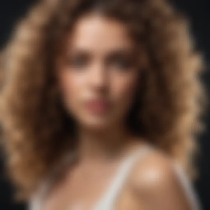 Close-up of curly hair showcasing healthy curls with defined texture.