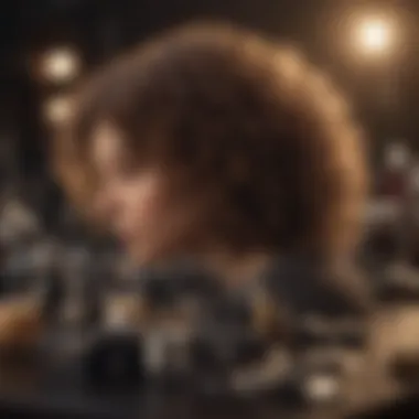 An illustration depicting key ingredients beneficial for curly hair care.