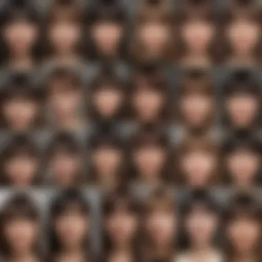 Historical Evolution of Bangs Historical trends in bangs through the decades displayed in a collage