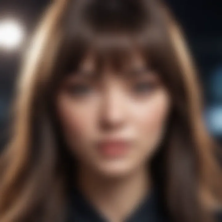 A person confidently wearing bangs, showcasing personal style expression