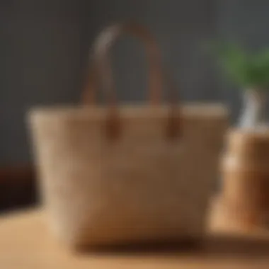 Eco-friendly materials used in J.Crew straw tote bag