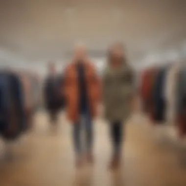 Diverse Fashion Selection at Lands' End A stylish display of Lands' End clothing showcasing variety.