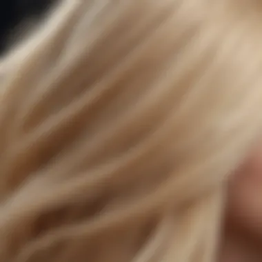 Close-up of lightblonde hair texture and shine