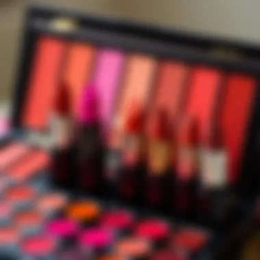 Inclusive Lipstick Palette A palette of lipsticks suitable for various skin tones, emphasizing inclusivity