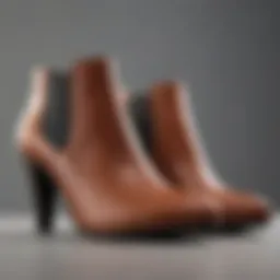 Elegant arrangement of various low heel booties showcasing styles and materials