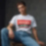 A vintage graphic tee paired with baggy denim jeans, embodying the casual spirit of 90s streetwear.