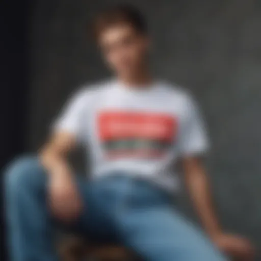 A vintage graphic tee paired with baggy denim jeans, embodying the casual spirit of 90s streetwear.