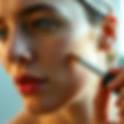 Natural concealer applied on skin