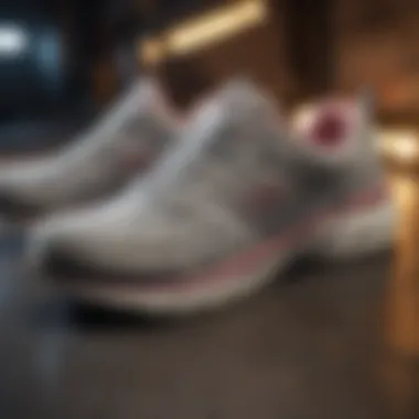 Close-up of Skechers shoe highlighting comfort features