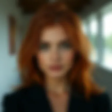 Aesthetic Beauty: Olive Skin with Red Hair Aesthetic portrait featuring red hair and olive skin tone.