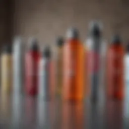 A collection of various lubricant bottles
