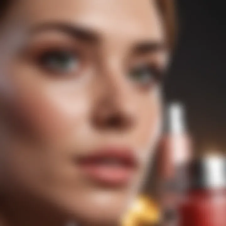 A consumer thoughtfully comparing skincare products with discount offers