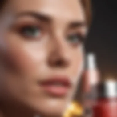 Consumer Engagement in Skincare Choices A consumer thoughtfully comparing skincare products with discount offers