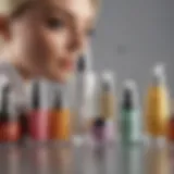 A vibrant display of various skincare products with coupon codes