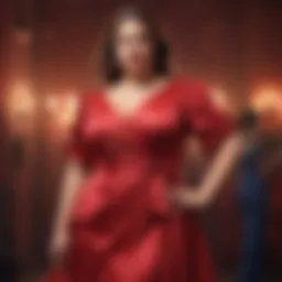 Elegant plus-size dress in a vibrant color