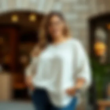 Trendy plus size linen top featuring unique designs