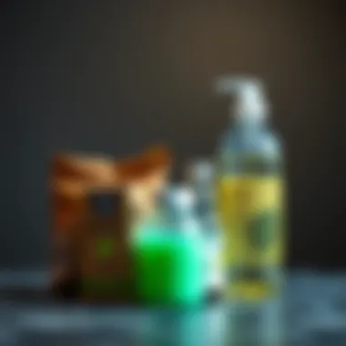 A comparison of products in traditional plastic versus sustainable packaging