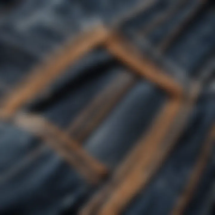 Close-up of denim stitching highlighting craftsmanship