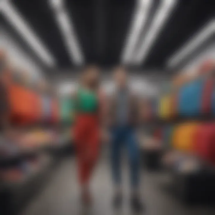 A mood board featuring cultural influences on rainbow store outfit designs