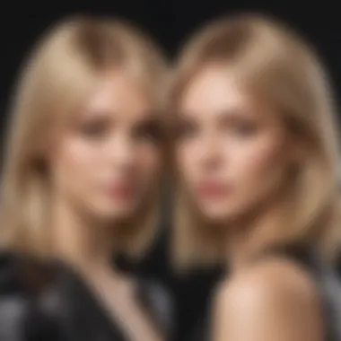 Before and after transformation showcasing Redken blonde color results