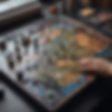 Strategy in Remote Play A detailed illustration of a strategy board game being played online with a virtual interface.