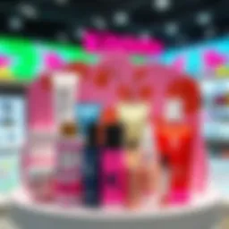 A vibrant display of K-beauty products showcasing their unique packaging