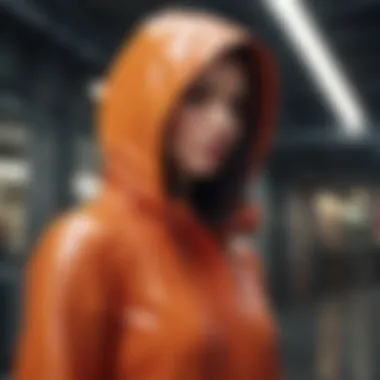 An array of short raincoats in various colors and designs