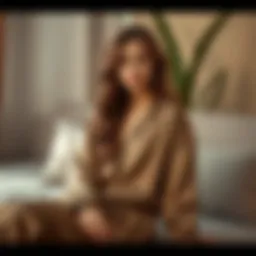 Luxurious loungewear ensemble showcasing innovative fabrics