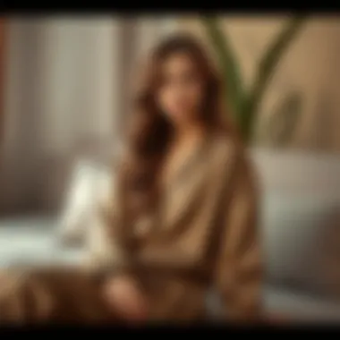 Luxurious loungewear ensemble showcasing innovative fabrics