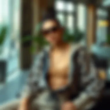Trendsetter wearing stylish loungewear in a modern setting