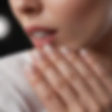Mastering the Art of Application: Gel Polish Technique Close-up of the application technique for gel polish.