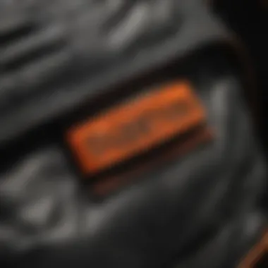 Close-up of Superdry bag detailing