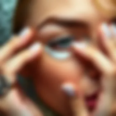 Effective Application Techniques Demonstration of the application technique for eye lift cream around the eye area