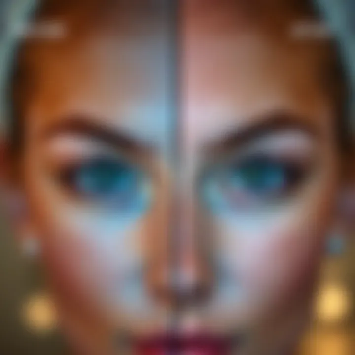 Transformation with Eye Lift Cream Visual representation of before and after effects of using eye lift cream