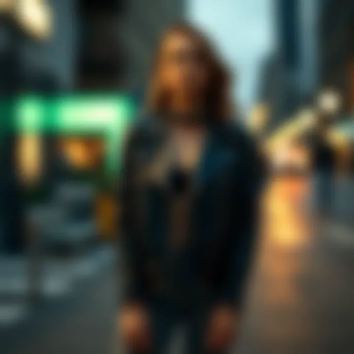 Urban Styling with All Saints Leather Jacket Stylish individual wearing All Saints leather jacket in urban setting