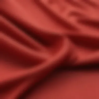 Close-up of fabric showcasing the texture of red swimwear