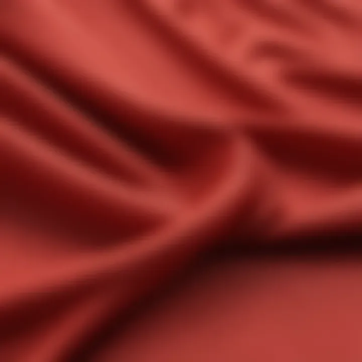 Close-up of fabric showcasing the texture of red swimwear
