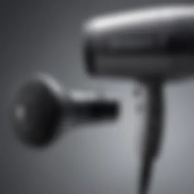 A close-up view of a premium blow dryer with a diffuser attachment