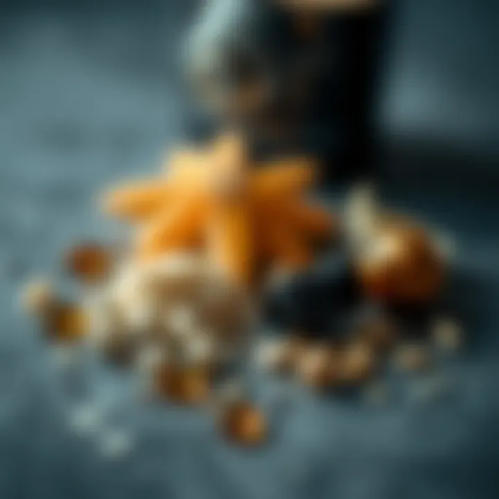 A close-up view of key ingredients in a dark tanning lotion