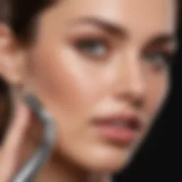 A close-up of an elegant facial hair removal tool