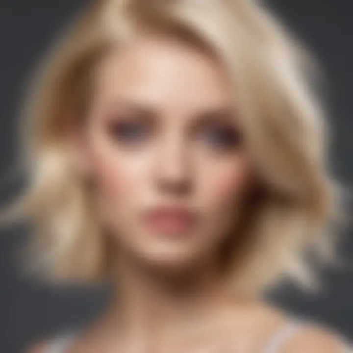 An artistic representation of blonde hair paired with soft pastel colors for a trendy effect