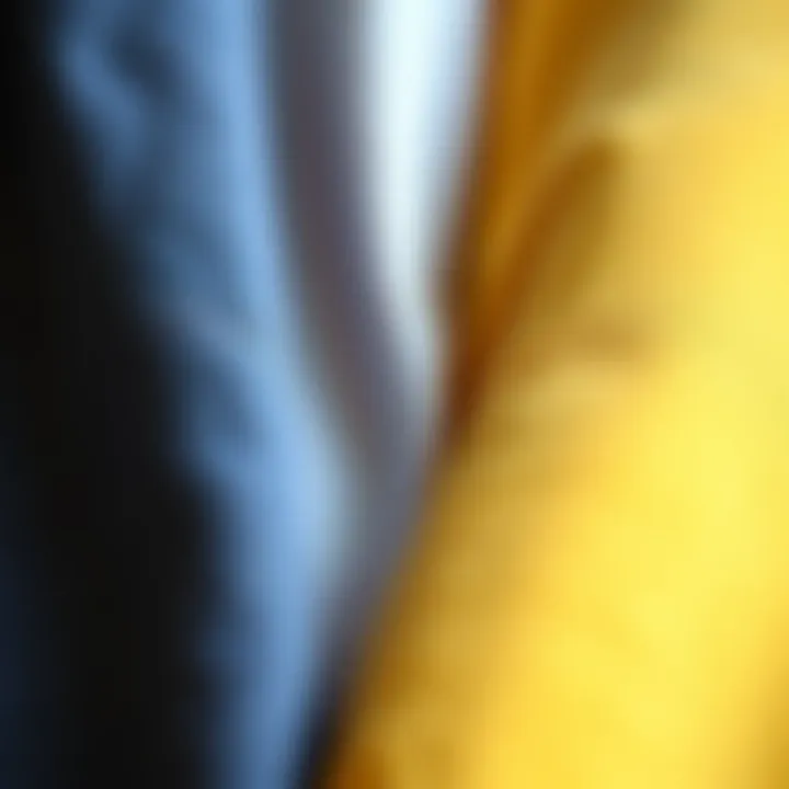 Close-up of different fabric textures for leggings