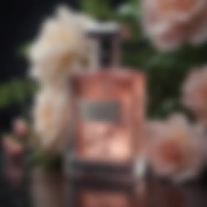 Elegant fragrance bottle showcasing floral notes