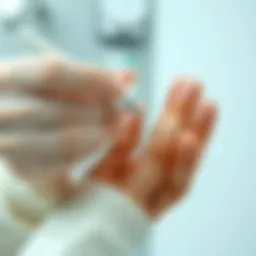 Nail strengthener cream application on nails