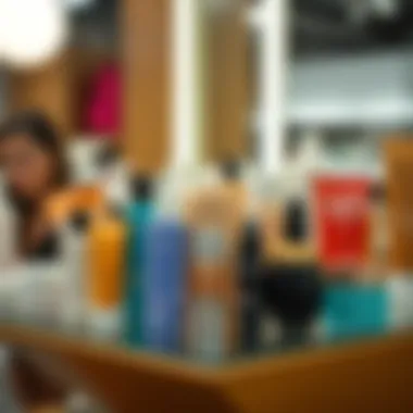 Diverse range of sunless tanning products on display