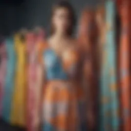 A collection of vibrant long summer dresses showcasing diverse patterns and colors.