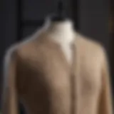 Elegant half cardigan sweater displayed on a mannequin