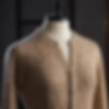 The Elegance of Half Cardigan Design Elegant half cardigan sweater displayed on a mannequin